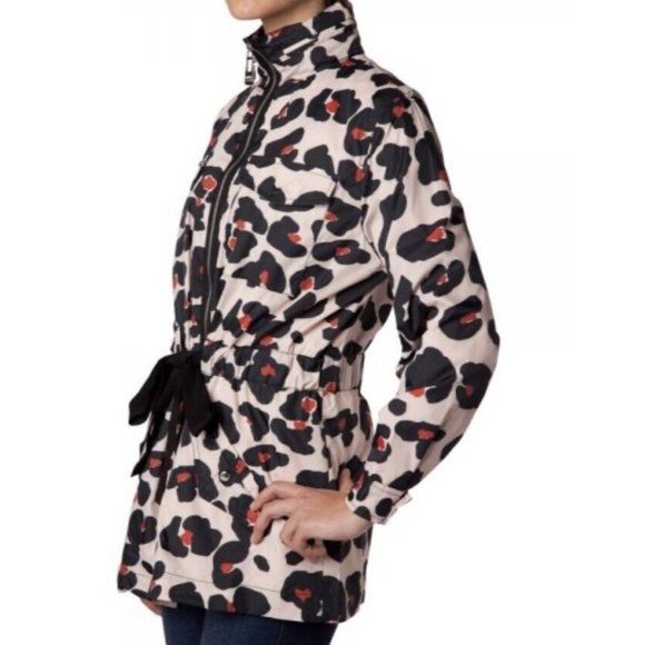 SONIA RYKIEL All Over Blossom Print Leopard Women's  Rain Coat Ja… - Picture 1 of 10